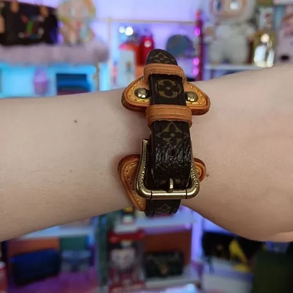 Louis Vuitton Brown Monogram Vachetta Leather Theda Bracelet - Picture 1 of 8